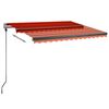vidaXL Toldo de pie autom&aacute;tico naranja y marr&oacute;n 350x250 cm