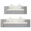 vidaXL Juego de sof&aacute;s con cojines 2 piezas rat&aacute;n natural gris