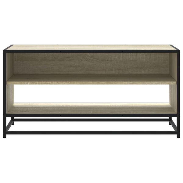 vidaXL Mueble TV metal y madera ingenier&iacute;a roble Sonoma 91x40x46 cm
