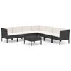 vidaXL Set de muebles de jard&iacute;n 8 pzas y cojines rat&aacute;n sint&eacute;tico negro