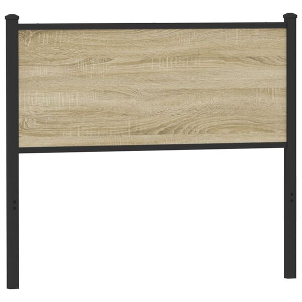 vidaXL Cabecero de repuesto de madera de ingenier&iacute;a y acero roble Sonoma 107 cm