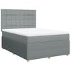 vidaXL Cama box spring con colch&oacute;n tela gris claro 140x200 cm