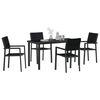 vidaXL Conjunto de Comedor de Jard&iacute;n 5 pcs Negro