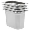 vidaXL Bandejas Gastronorm 4 unidades GN 1/4 200 mm acero inoxidable