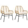 vidaXL Sillones de jard&iacute;n con cojines 2 uds rat&aacute;n sint&eacute;tico marr&oacute;n
