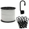 vidaXL Cuerdas el&aacute;sticas con ganchos 10 mm Negro y Blanco PP y goma