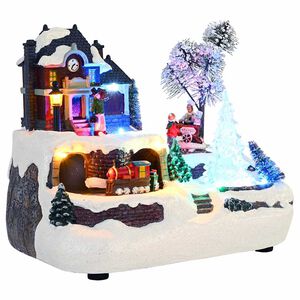 vidaXL Centro de Mesa Navide&ntilde;o Multicolor 23,5 x 16 x 18,5 cm Resina