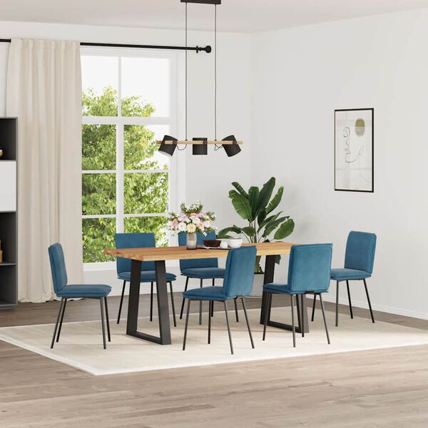 vidaXL Sillas de comedor 6 unidades terciopelo azul