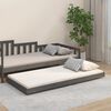 vidaXL Estructura de cama madera maciza de pino gris 75x190 cm