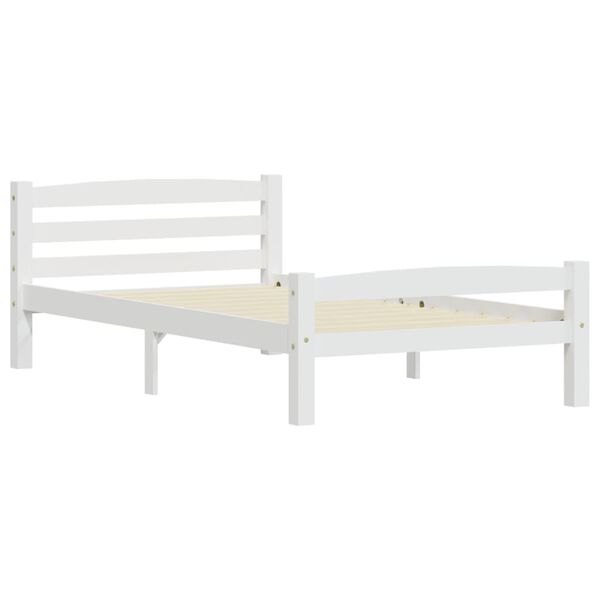 vidaXL Estructura de cama sin colchón madera de pino blanco 100x200 cm