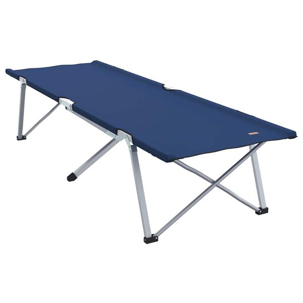 vidaXL Cama de Camping Plegable Manual 2 pcs Azul 194 x 62.5 x 42.5 cm