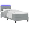 vidaXL Cama tipo Box Spring con colch&oacute;n Gris claro 80 x 200 cm tela