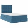vidaXL Cama con almacenamiento y LED Azul 120 x 190 cm Terciopelo