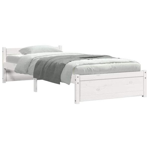 vidaXL Estructura cama individual sin colch&oacute;n madera blanco 90x190 cm