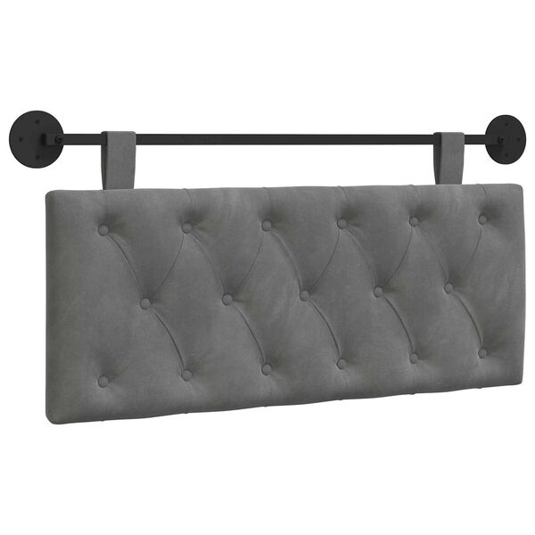 vidaXL Cabecera Colgante Gris oscuro 110 x 55 x 7 cm Terciopelo