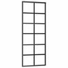 vidaXL Puerta corredera con juego herrajes negro 76x205 cm ESG vidrio