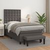 vidaXL Cama box spring con colch&oacute;n cuero sint&eacute;tico gris 80x200 cm