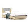 vidaXL Cama con cabecero madera de ingenier&iacute;a roble Sonoma 90x200 cm