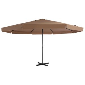 vidaXL Sombrilla de jard&iacute;n con palo de aluminio gris taupe 500 cm