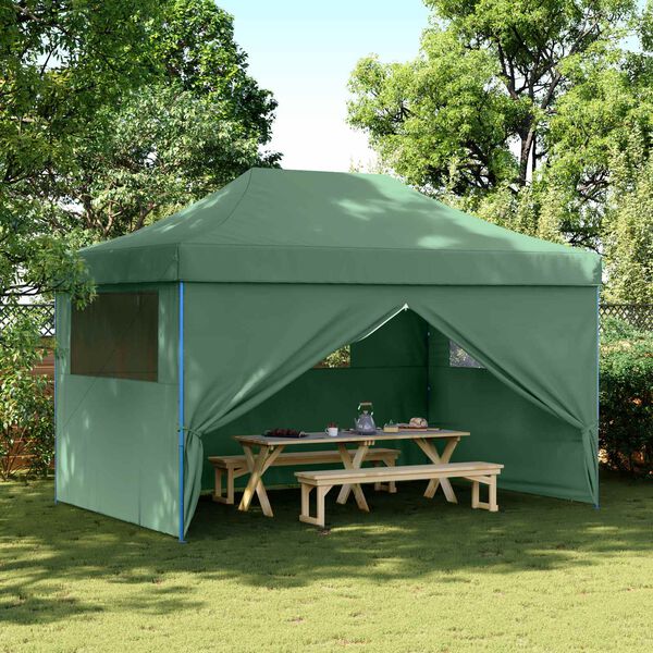 vidaXL Tienda de fiesta plegable Pop-Up con 4 paredes laterales verde
