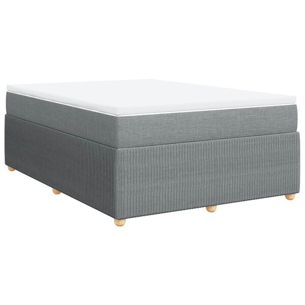 vidaXL Cama box spring con colch&oacute;n tela gris claro 160x200 cm