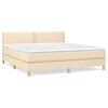vidaXL Cama box spring con colch&oacute;n tela color crema 180x200 cm