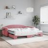 vidaXL Sof&aacute; cama nido con colch&oacute;n terciopelo rosa 100x200 cm