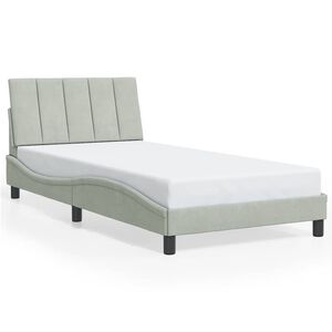 vidaXL Estructura de cama sin colch&oacute;n Hanko terciopelo gris claro 100x200 cm