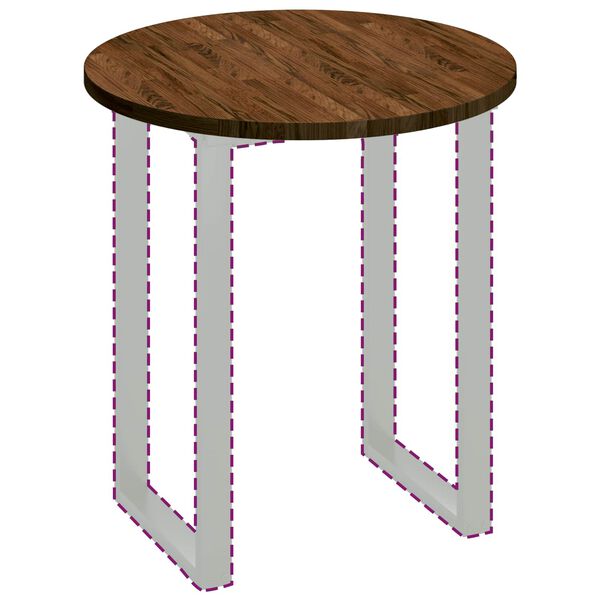 vidaXL Encimera Marr&oacute;n Oscuro &Oslash; 70 x 2,5 cm Madera de Roble S&oacute;lido