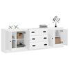 vidaXL Aparadores 3 piezas madera contrachapada blanco