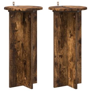 vidaXL Soporte de plantas 2 uds. Roble Ahumado 29,5 x 29,5 x 60 cm