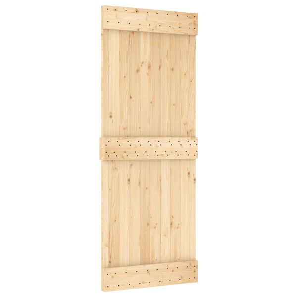 vidaXL Puerta corredera con herrajes madera maciza de pino 80x210 cm