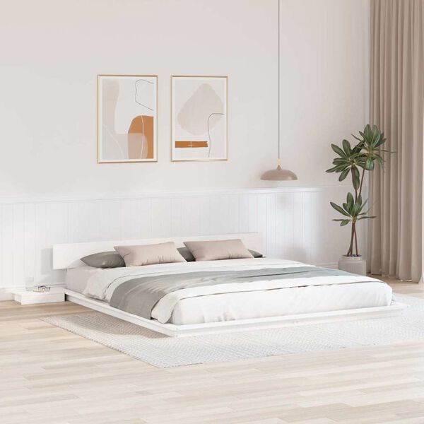 vidaXL Estructura de cama Blanco 200 x 200 cm Madera