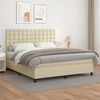 vidaXL Cama box spring con colch&oacute;n cuero sint&eacute;tico crema 180x200 cm