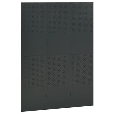 vidaXL Biombo divisor de 3 paneles acero antracita 120x180 cm