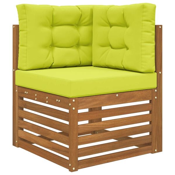 vidaXL Coj&iacute;n para sof&aacute; de exterior 3 pcs Verde Poli&eacute;ster