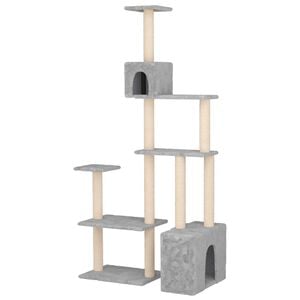 vidaXL &Aacute;rbol para gatos con postes de sisal Gris Claro 177,5 cm