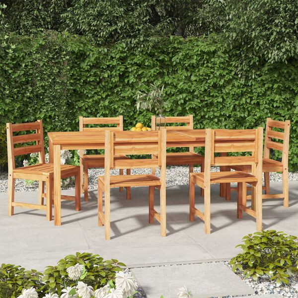 vidaXL Juego de comedor de jard&iacute;n 7 piezas madera maciza de teca