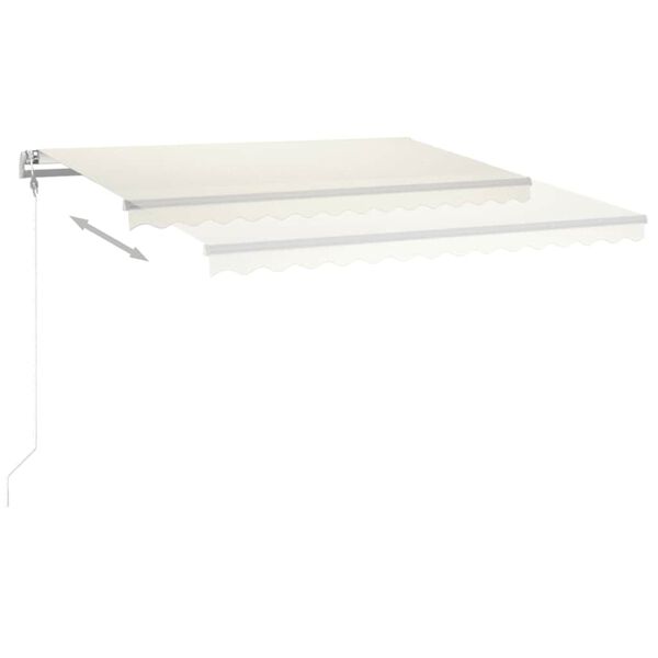 vidaXL Toldo autom&aacute;tico con LED sensor de viento crema 450x350 cm