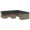 vidaXL Set de sof&aacute;s de jard&iacute;n 12 pzas con cojines rat&aacute;n sint&eacute;tico gris