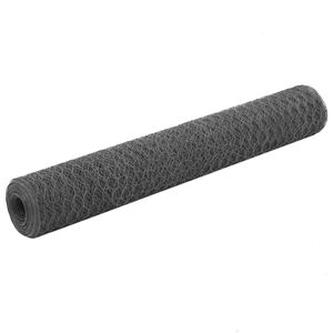 vidaXL Alambrada de gallinero acero revestimiento PVC gris 25x1 m