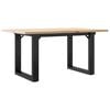 vidaXL Mesa de centro marco O madera maciza pino y acero 80x50x40 cm