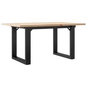 vidaXL Mesa de centro marco O madera maciza pino y acero 80x50x40 cm