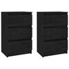 vidaXL Mesitas de noche 2 uds madera maciza de pino negro 40x29,5x64cm