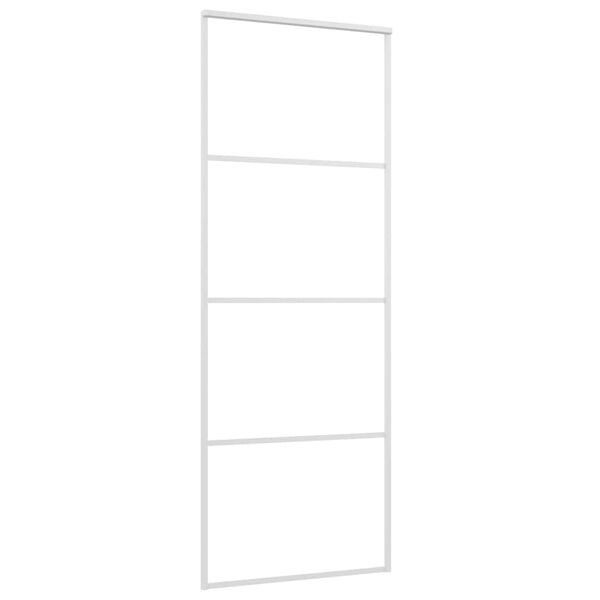 vidaXL Puerta corredera ESG vidrio y aluminio 76x205 cm blanco