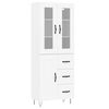 vidaXL Aparador alto madera contrachapada blanco 69,5x34x180 cm