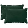 vidaXL Coj&iacute;n con almohada HOUTEN 2 uds. Verde oscuro Terciopelo