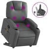 vidaXL Sill&oacute;n reclinable de masaje de pie cuero artificial gris