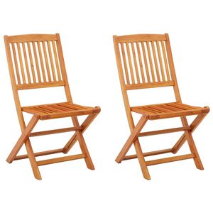 vidaXL Sillas de jard&iacute;n plegables 2 pzas madera maciza de eucalipto