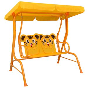 vidaXL Banco balanc&iacute;n para ni&ntilde;os tela amarillo 115x75x110 cm